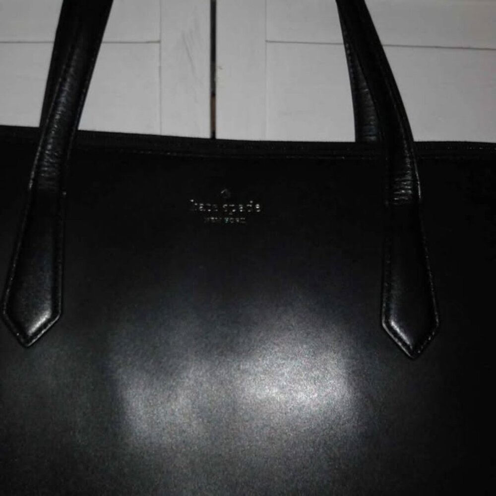 Kate Spade Black Leather Tote Bag - Picture 3 of 4
